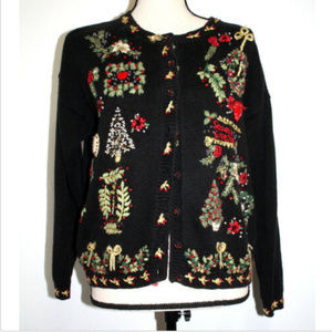 Tiara Int'l Womens Size 18 Black Christmas Sweater